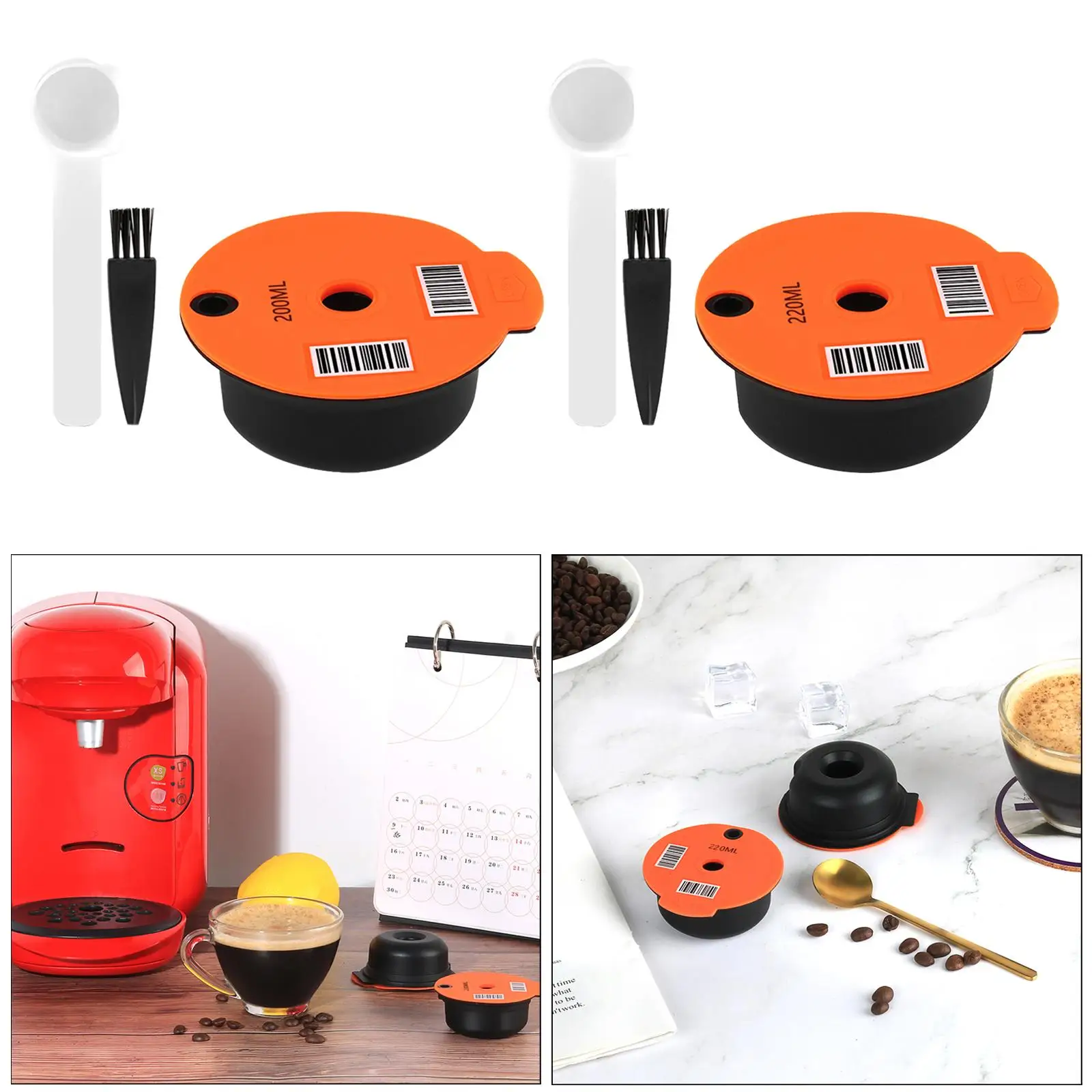 Coffee Capsule Pod Easy Cleaning W/ Spoons Brush Spoon Set Capsules Holder for Coffee Maker Espresso Machine