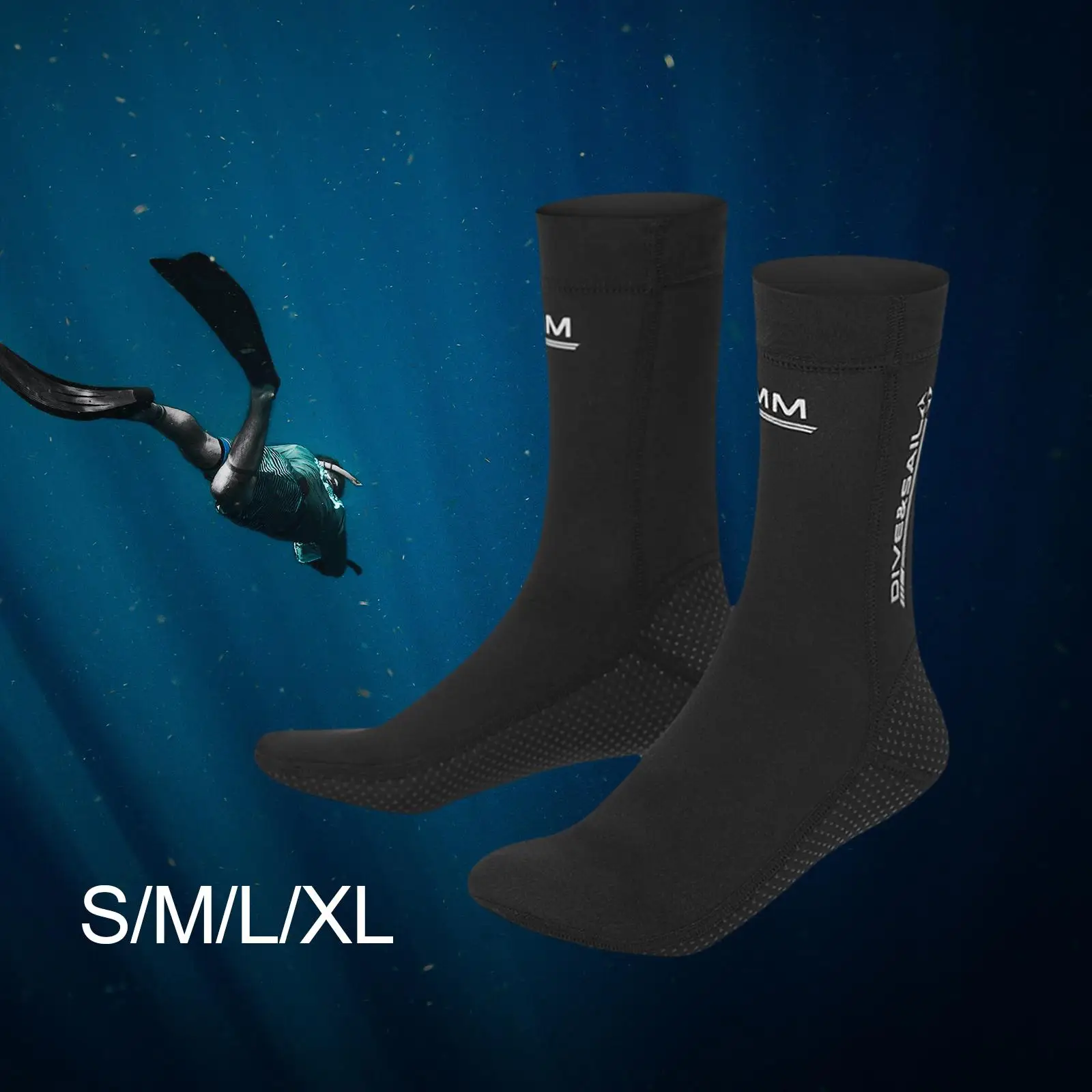 3mm Neoprene Scuba Diving Socks Warm Water Socks Non Slip Beach Wetsuit for Swimming Snorkeling