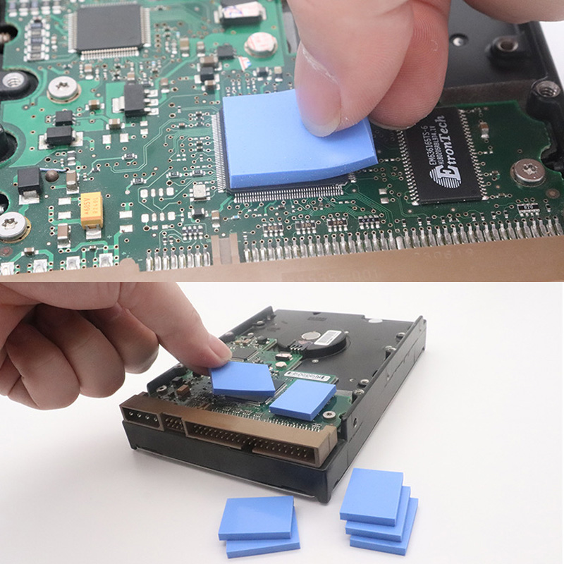6 W/mK GPU CPU Kühlkörper Kühl Leitfähiges Silikonpad 10 mm * 10 mm/100 mm * 100 mm Wärmeleitpad hochwertiges 101ismus – Detail 4