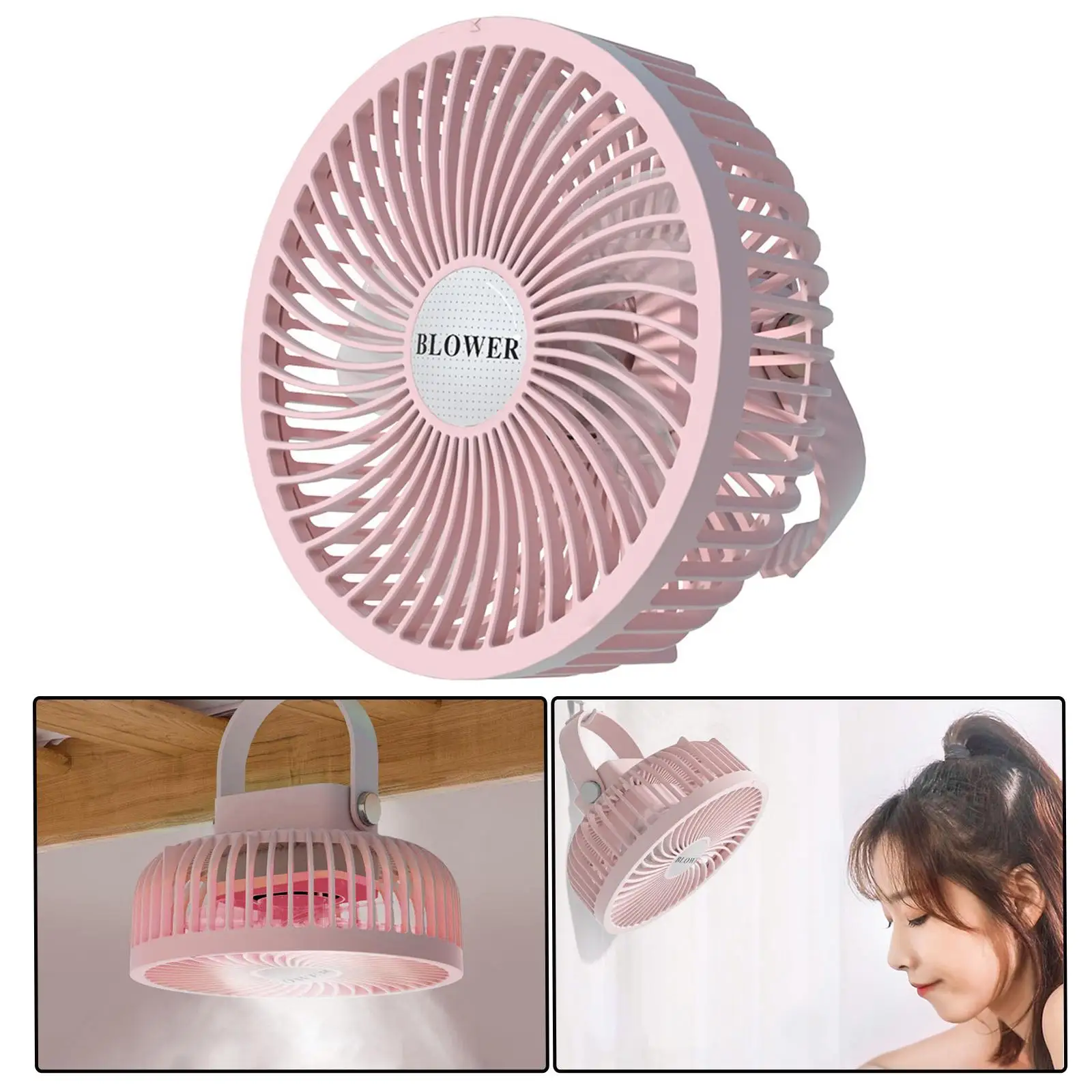 Mini Fan Long Lasting Strong Wind Three Speeds Adjustable Small Desk Fan for Camping