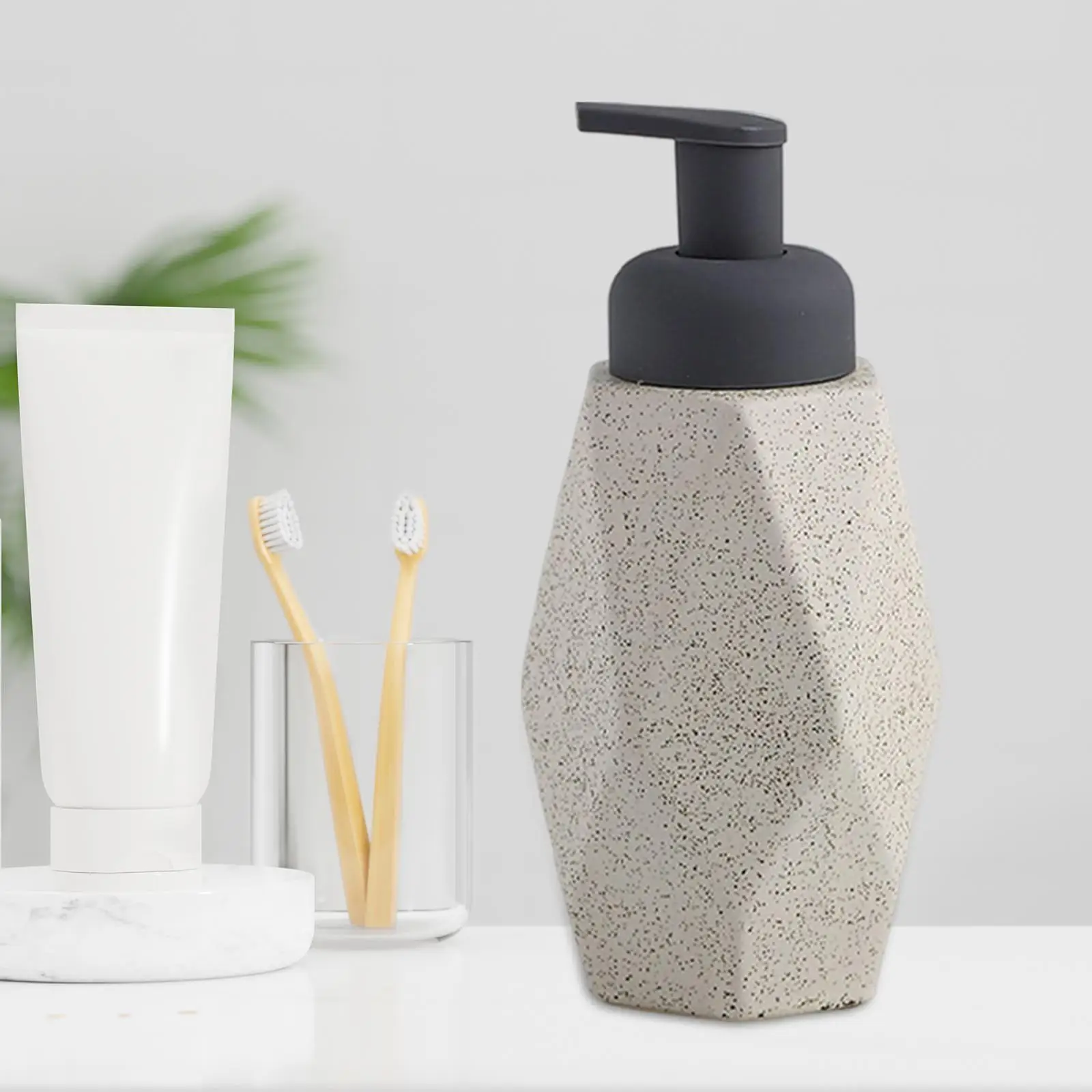 Refillable Soap Dispenser Ceramic for Countertop Shampoo