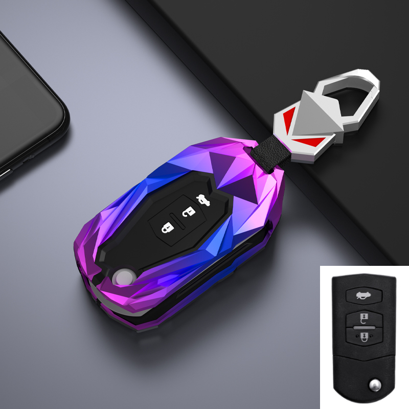 1x Zinc Alloy Silicone Car Key Case Cover for Mazda CX-5 CX5 CX-7 CX7 3 2 6 Atenza CX-9/CX9 MX5 2/3 Button Key Protect Shell - Sb145eb87f79a40a7b51b5686c5016695h