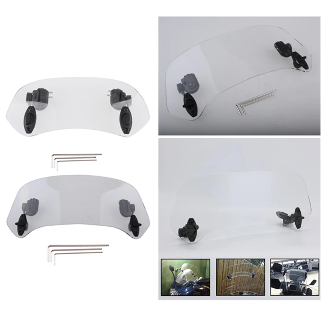 2 Pieces Windshield Adjustable Extension Spoiler Wind Replacement For 