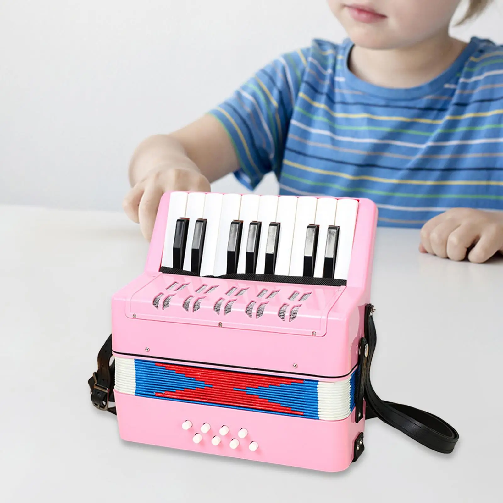 17 Keys 8 Bass Piano Accordion Hand Eye Coordination Educational Musical Toys for Boys Girls Amateur Music Lovers Beginner