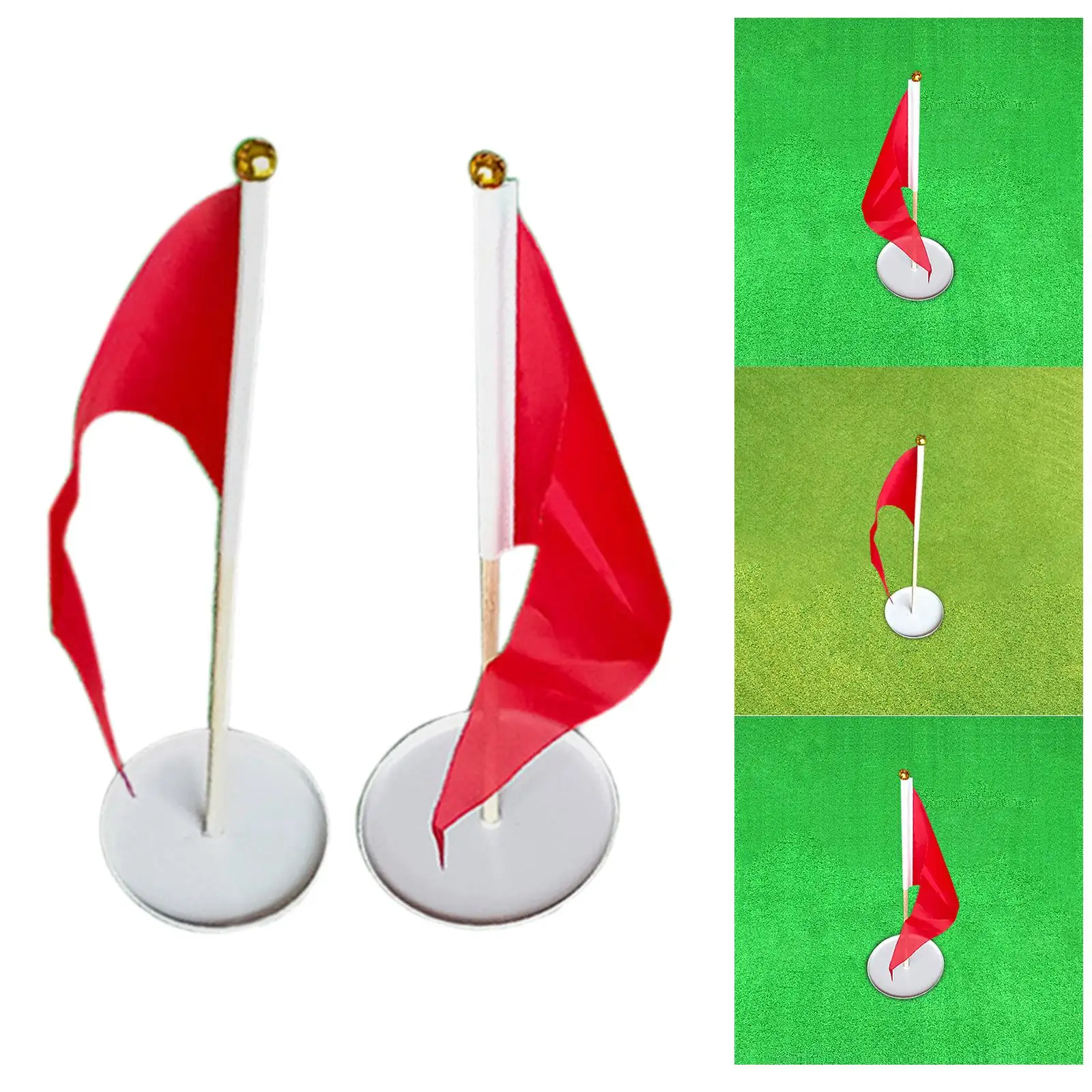 Mini Golf Putting Cup with Flag Flagpole Golf Putter Practice Hole Cup Flagstick Hole Cup Set for Yard Indoor Outdoor Use