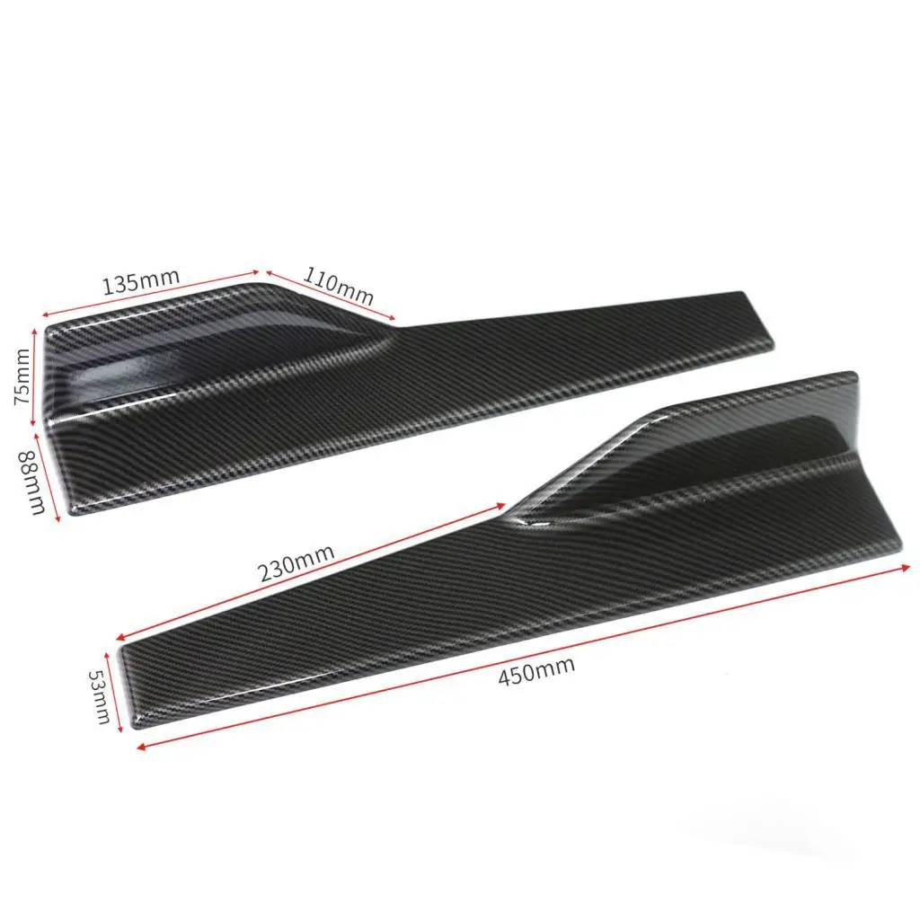Pack of 2 Car Sedan Blade Side Skirts Strake Extension Splitters Trim Length: