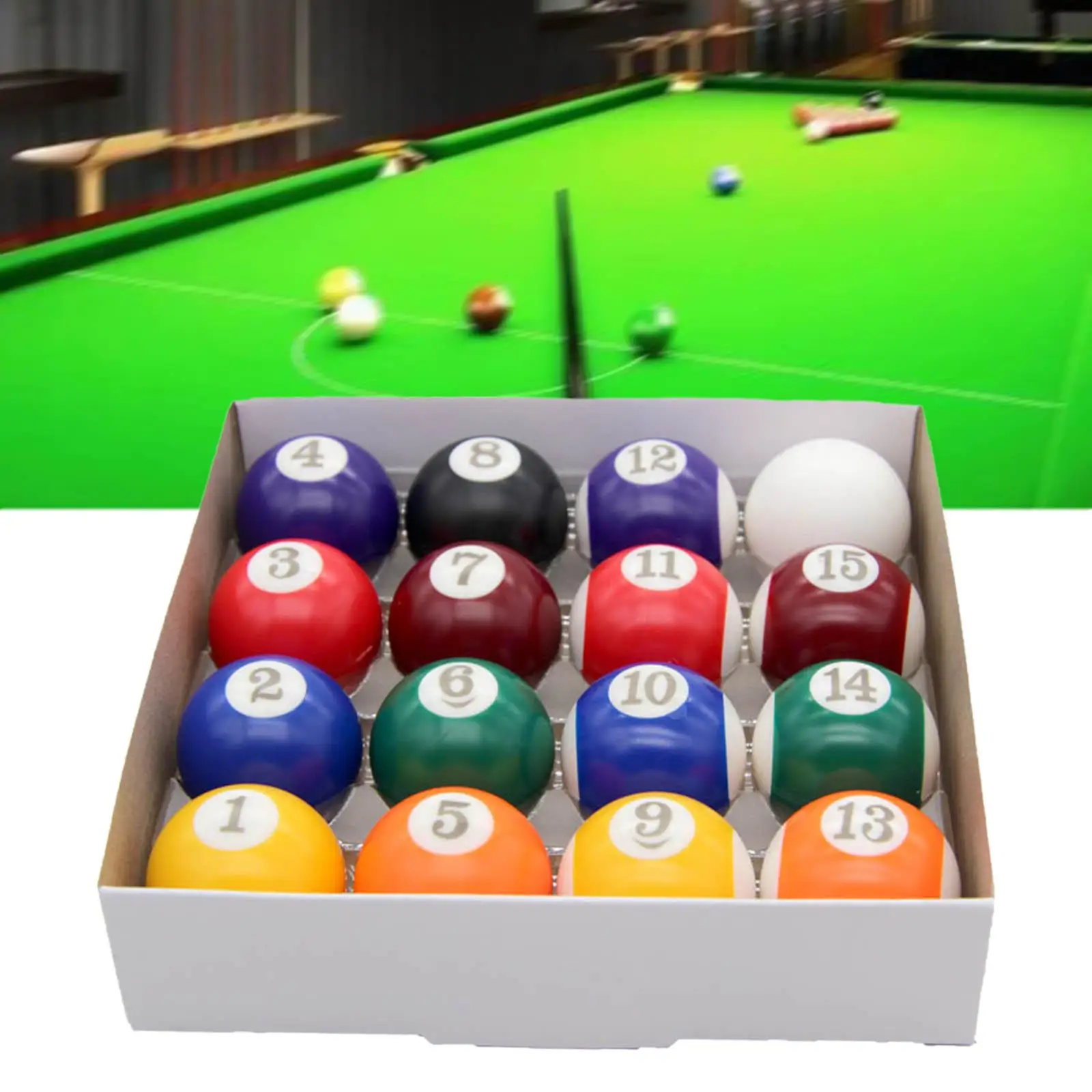 16x Pool Balls Multipurpose Lightweight Resin Table Accessory Pool Table Mini Pool Ball for Desktop Bars Indoor Leisure Exercise