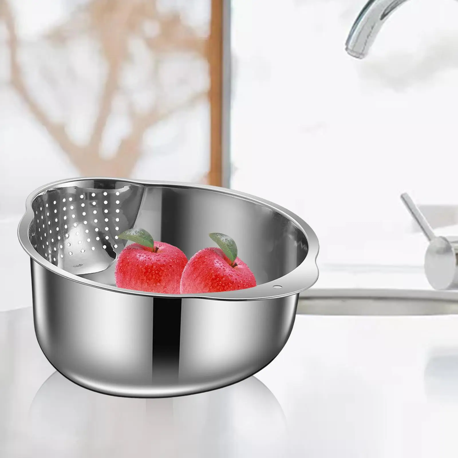 Drain Colander Rice Washer Strainer Bowl Kitchen Colander Strainer for Veggies Rice Meat