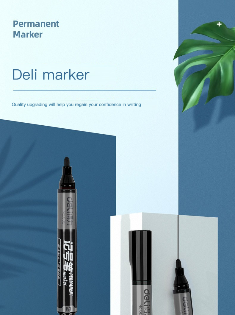 3/6 Pcs/set Deli Permanent Art Markers Pens Waterproof Oil Based Paint Markers for Rock Wood Fabric Plastic Canvas Glass Canvas