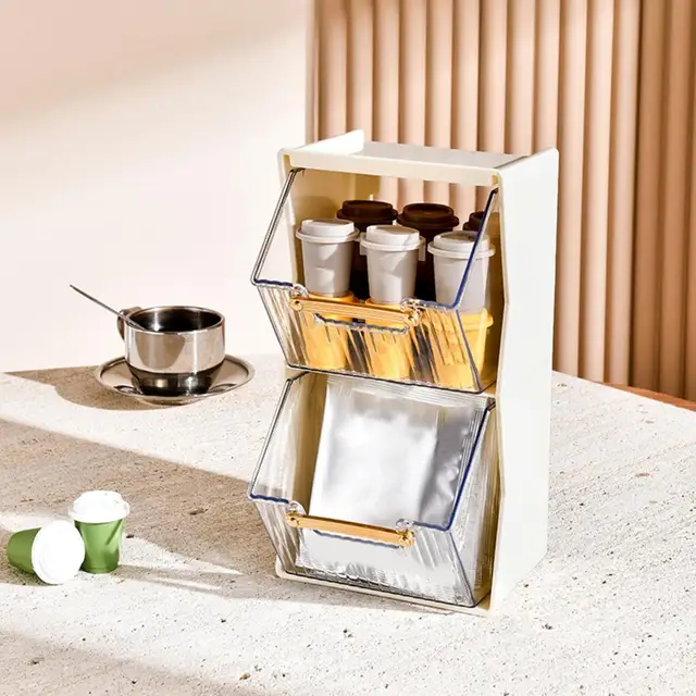Cassetto porta bustine di tè dispensa da cucina a 2 livelli per
