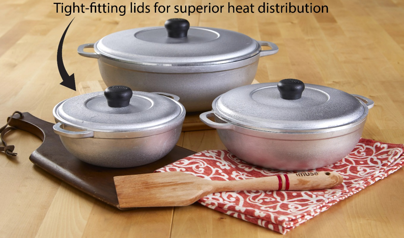 Description Picture 6 of itemImusa 3Pieces Colombian Cast Aluminum Caldero or Dutch Oven Set with Lid