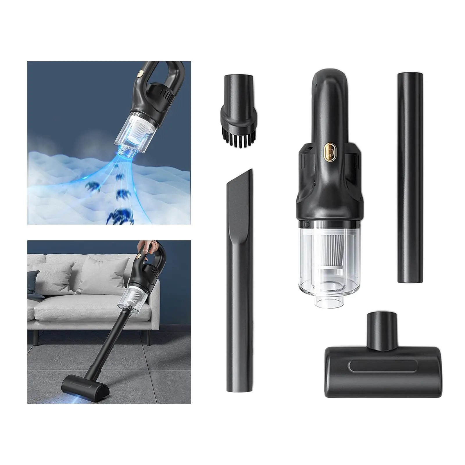 Handheld Car Household Vacuum Cleaner 50Kpa Dual Use Home Sofa Lightweight Washable Filter 120W Small Detachable 5L Dust Bucket