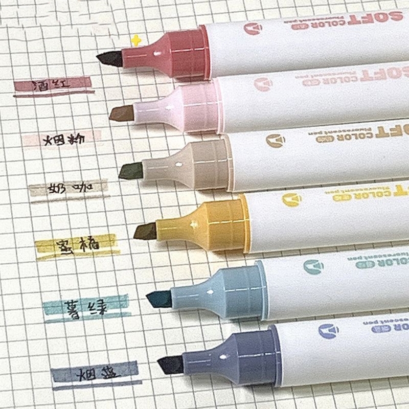 marcadores de cores variados em cores pastel