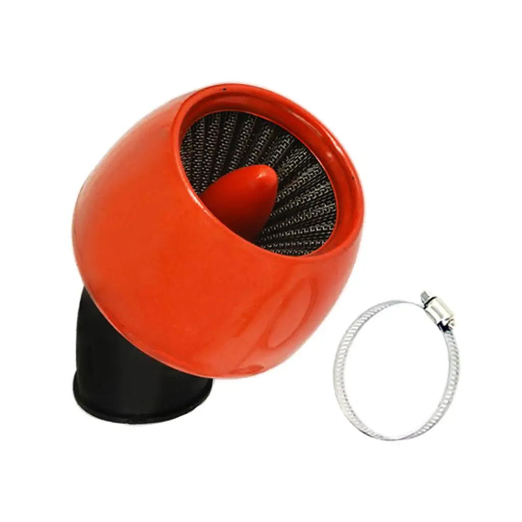 24mm-48mm Angled Motorcycle Air Cleaner Intake Filter Washable Reusable for for Bobber Chopper Cruiser