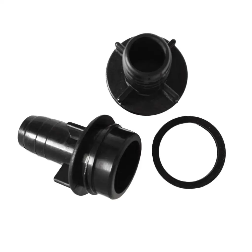 2Pcs Nylon Black Inflatable  Foot Pump Hose Connector for Rubble Fishing Boat Kayak Canoe Dinghy - Rowing Accessories