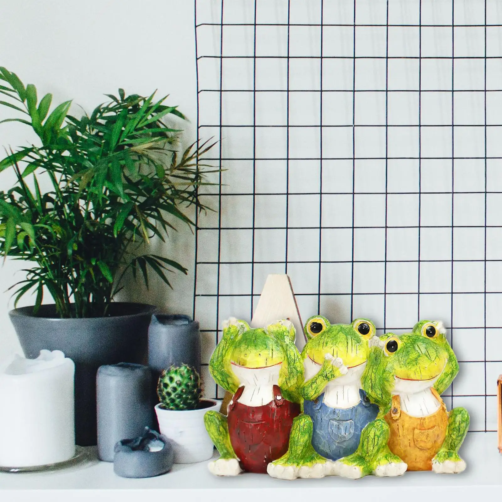 Statue Art Crafts Three Frogs Figurine for Office Decor Porch