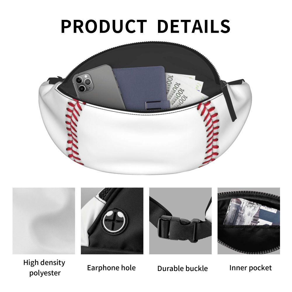 Customized Softball Crossbody Cintura Pack Homens Mulheres