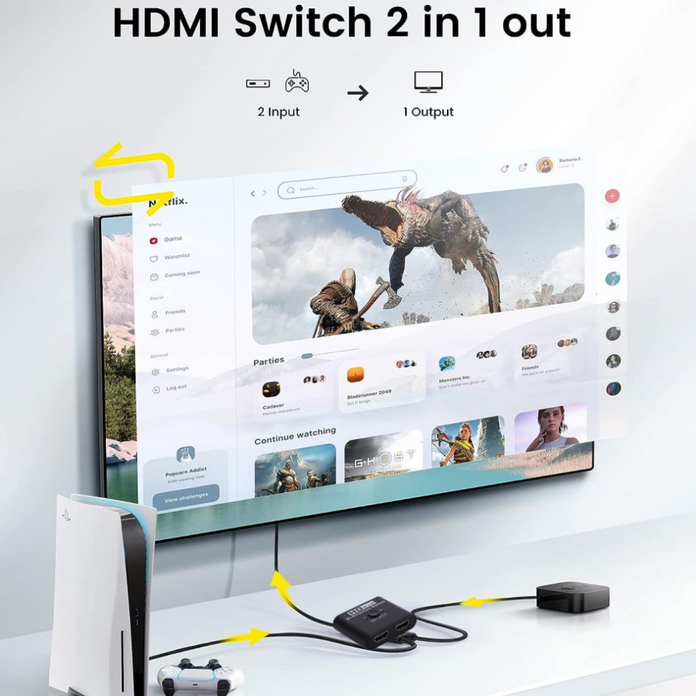 Title 4, Interruptor hdmi 4k x 2k, bidirecional, 2 porta...