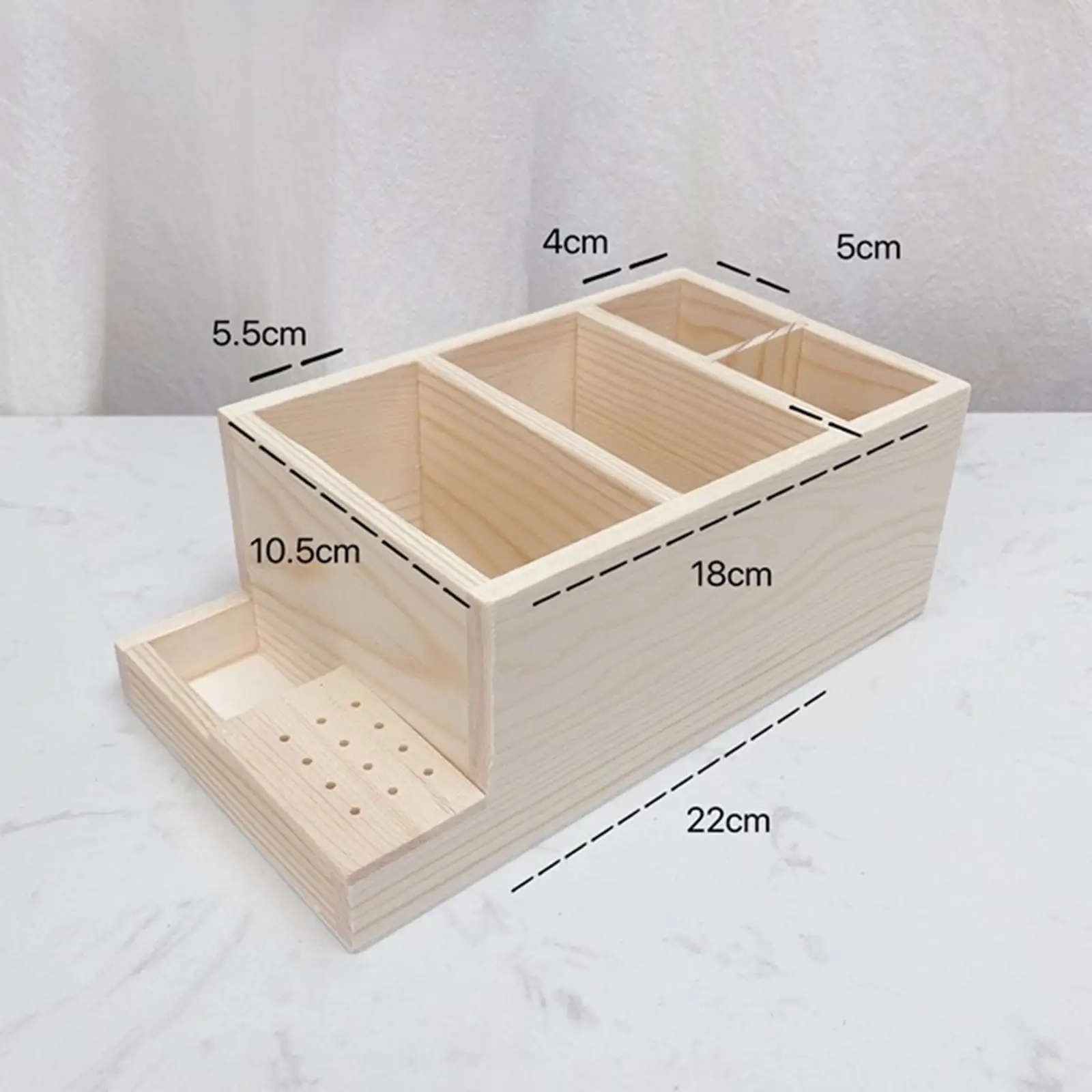 Nail Drill Bits Wood Stand Organizer 2 Rows from Low to High container