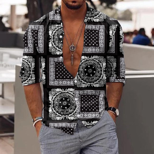 Camisas De Diseñador Para Hombre NUEVO Casual Light Luxury Pattern