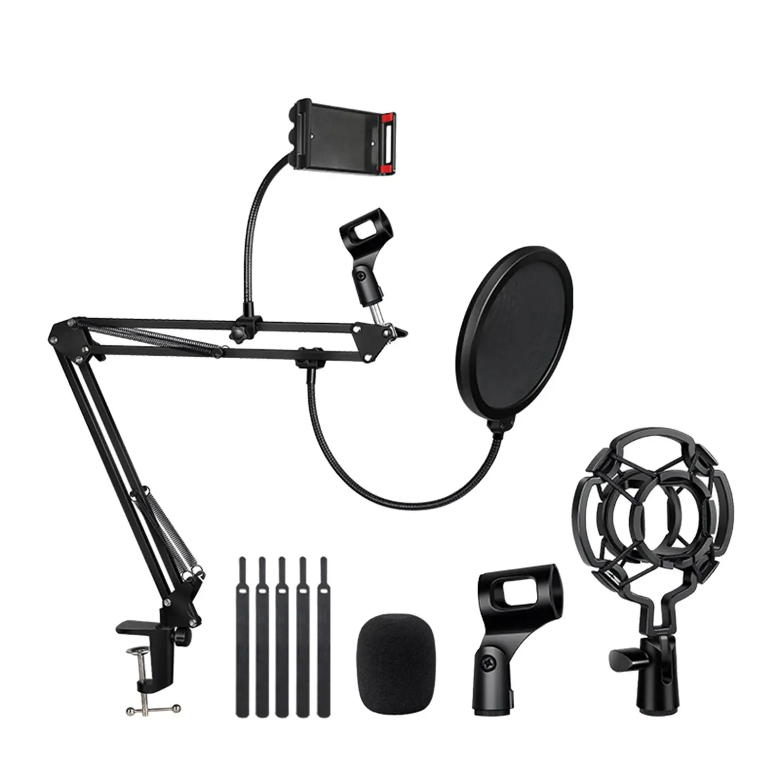 Microphone Stand Kit NB35 Scissor Arm with Microphone Clip Professional Recording Equipment Clip Holder for Condenser Microphone