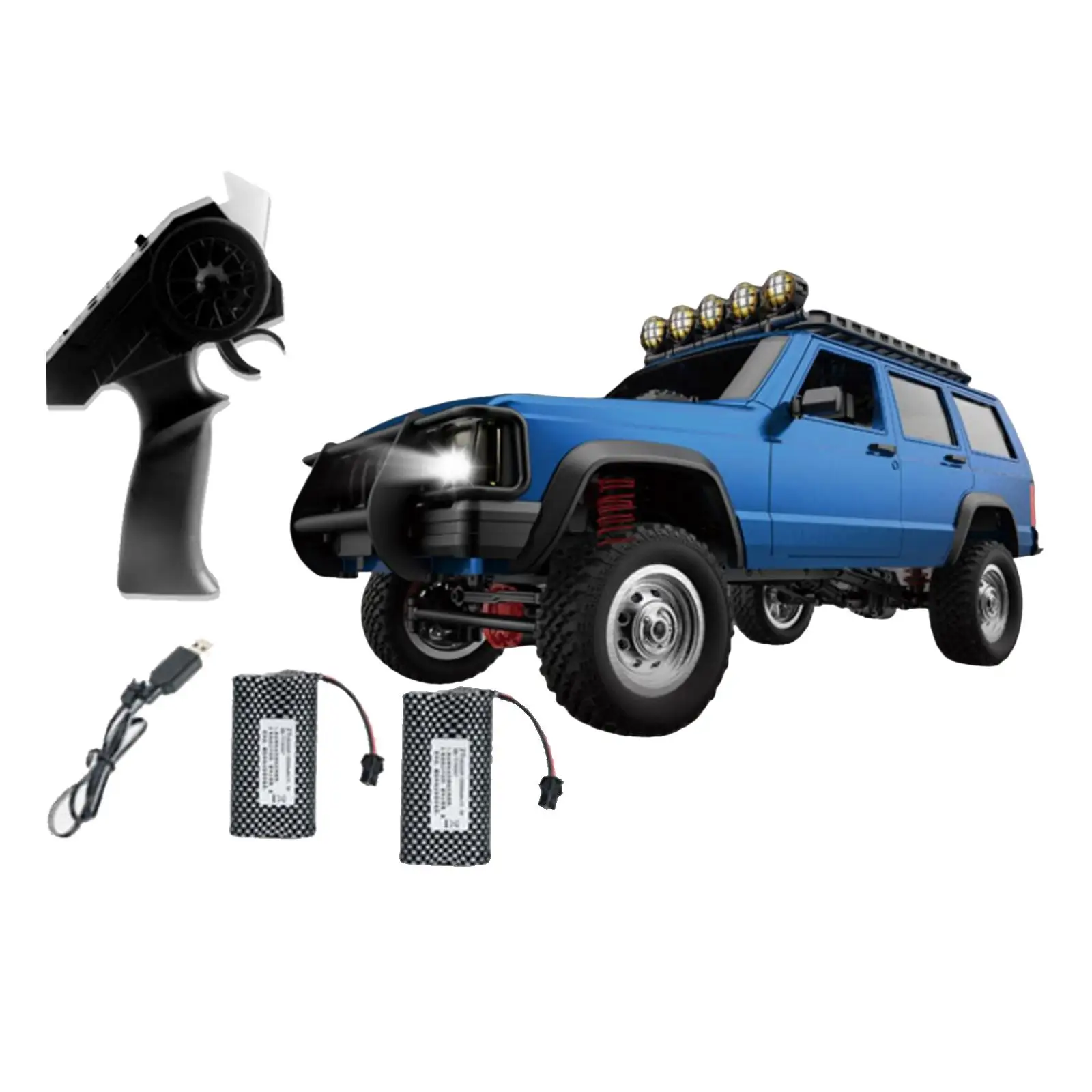 4WD 1:12 RC Car Rechargeable Battery LED Headlight Trucks Remote Control Rock Crawler 2.4G for Children Adult Boys Kids