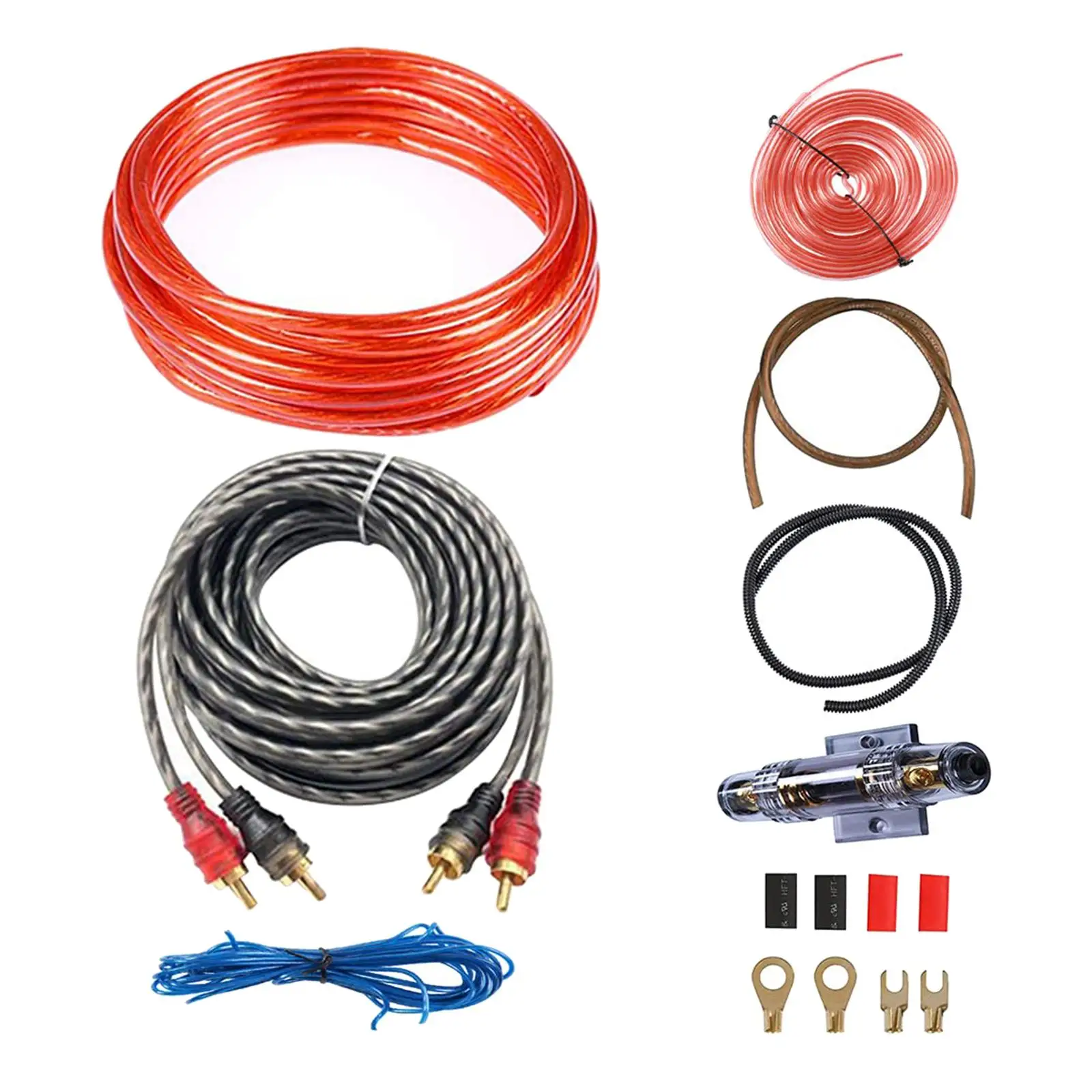 Car Audio Wiring Kit, Amplifier Subwoofer Installation Kit Stereo Speaker Cable Power Cable