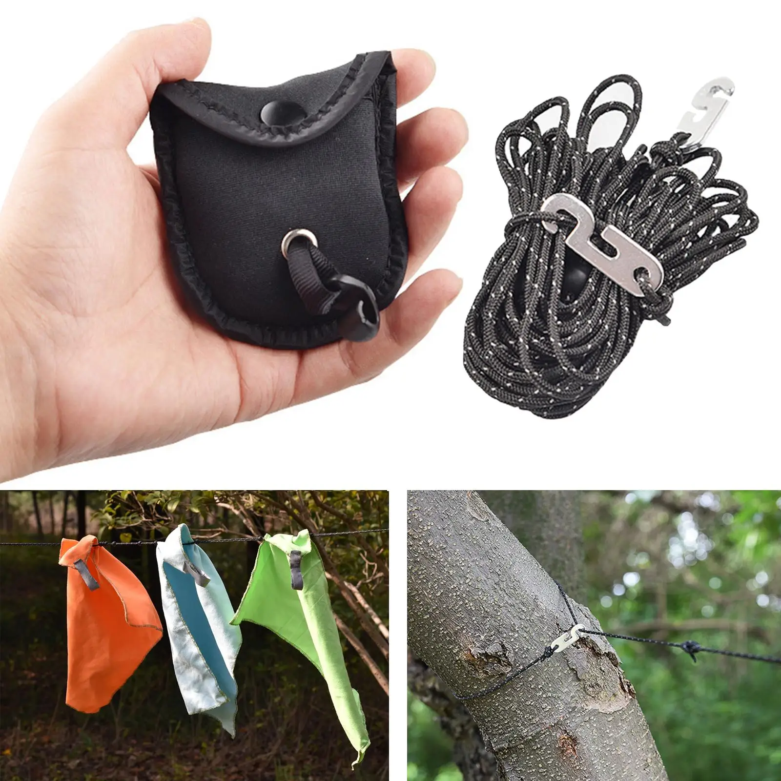Camping Clothesline Clothes Drying Rope Hanger Supplies for Outdoor Travel