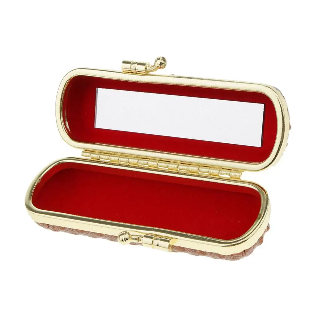 Lipstick case lipstick box with inside mirror and snap fastener,