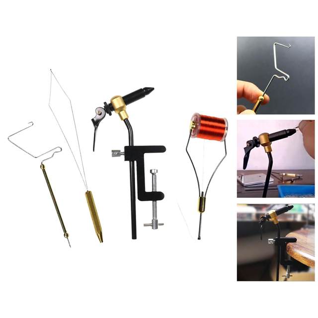4Pcs Fly Tying Tool Kit Fishing Tackle Whip Finisher Outdoor Threader Fly Tying Vise