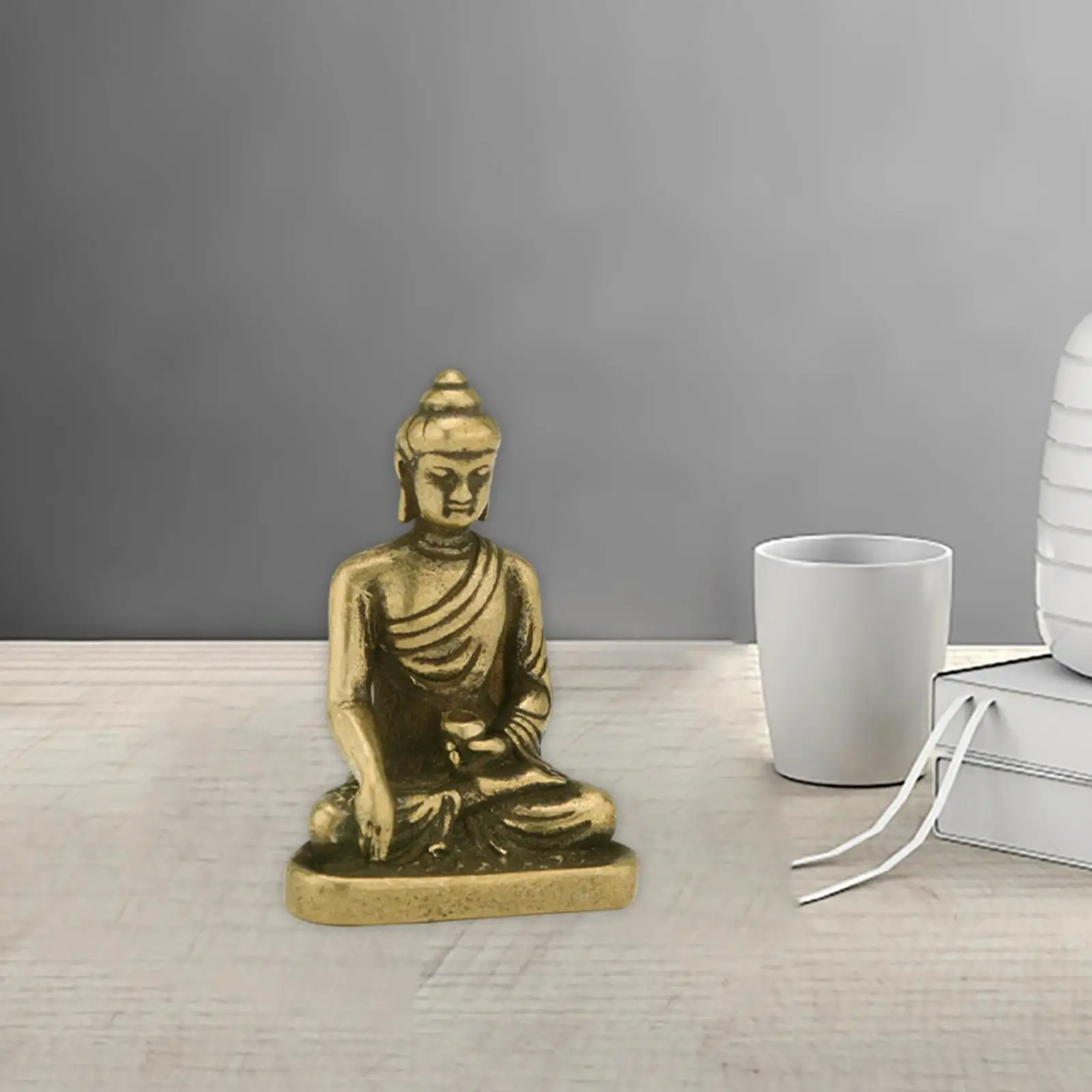 Meditation Buddha Statue Copper Sitting Figurines Buddhism Gifts for Desktop