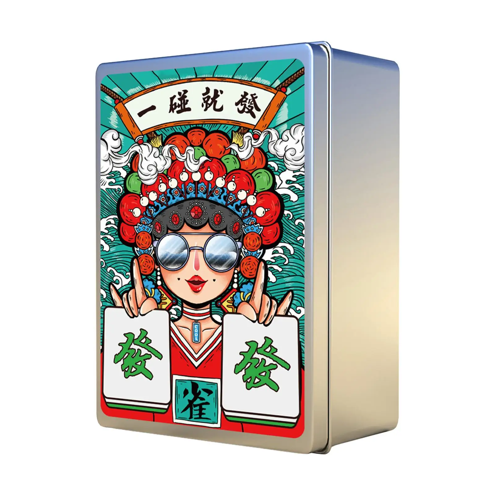 mAh Jongg Playing Cards Traditional Chinese Version Game with 2 Dice Family Gathering Compact Party Playing Supplies 144 Tiles