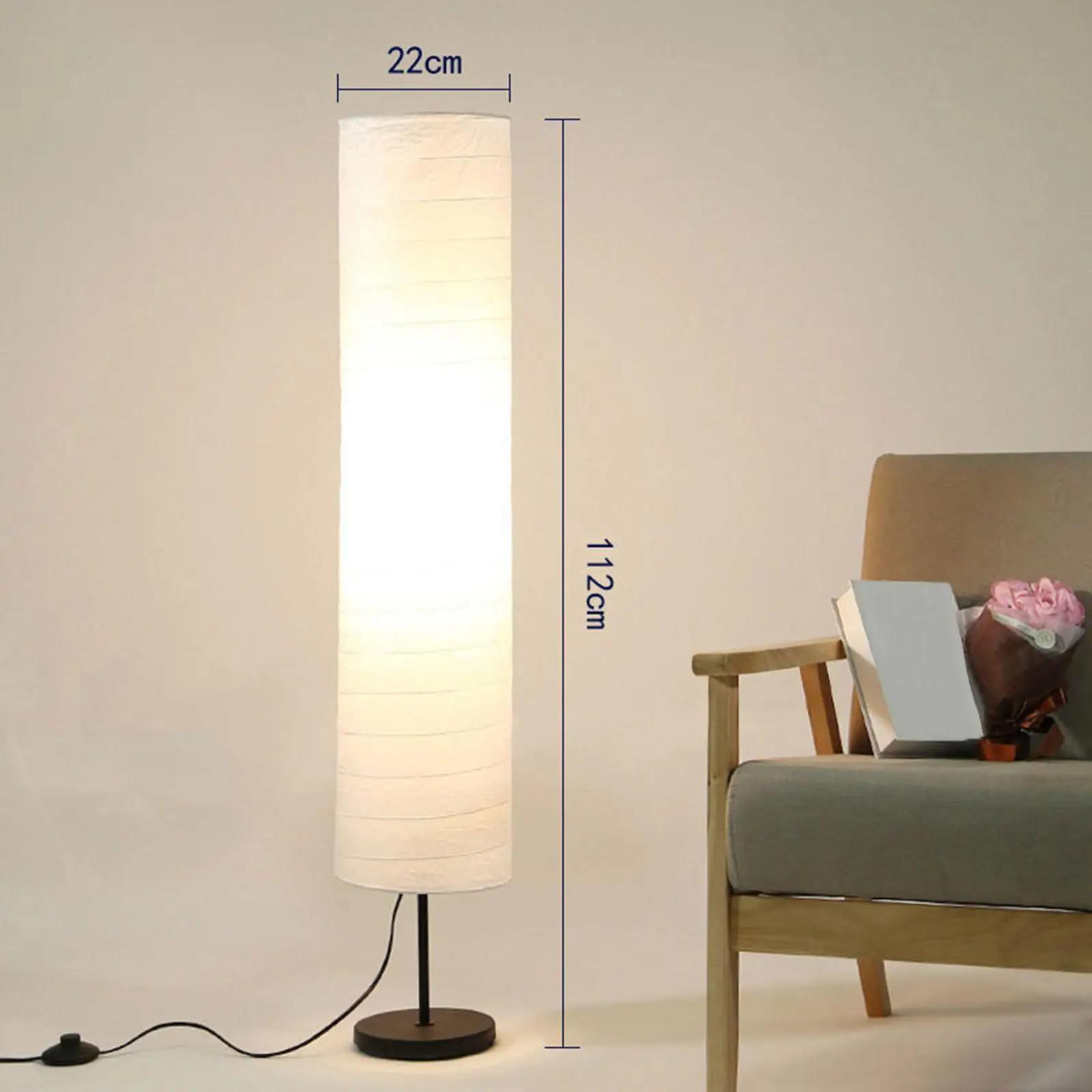 Paper Floor Lamp Shade Japanese Style for Home Hotel Contemporary Floor Lamp