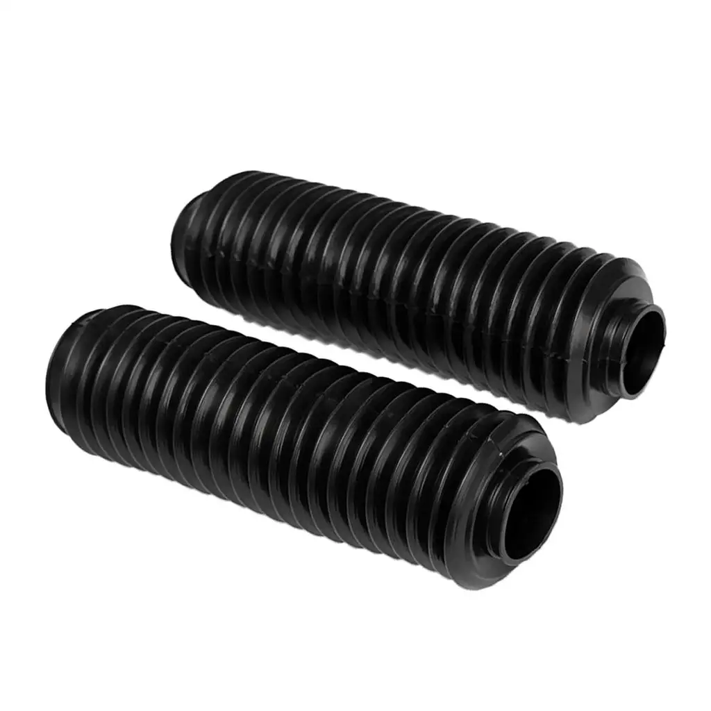 Pair Black Front Shock Absorber Rubber Boots Dust Cover for Motorcycle