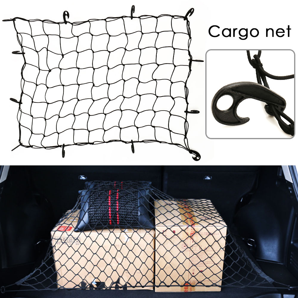 Universal Car Trunk Luggage Storage Cargo Organiser Nets 120x90cm Elastic Mesh Net with Hooks Auto Interior Accessories