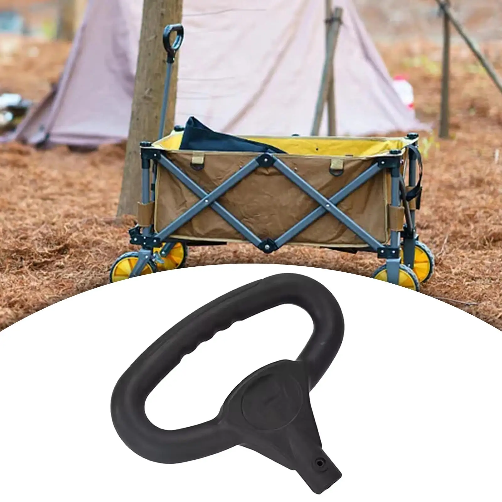 Wagon Cart Push Handle Black Replacement Part Durable Hand Truck Handle Comfortable Gripping for Garden Cart Gardening Camping