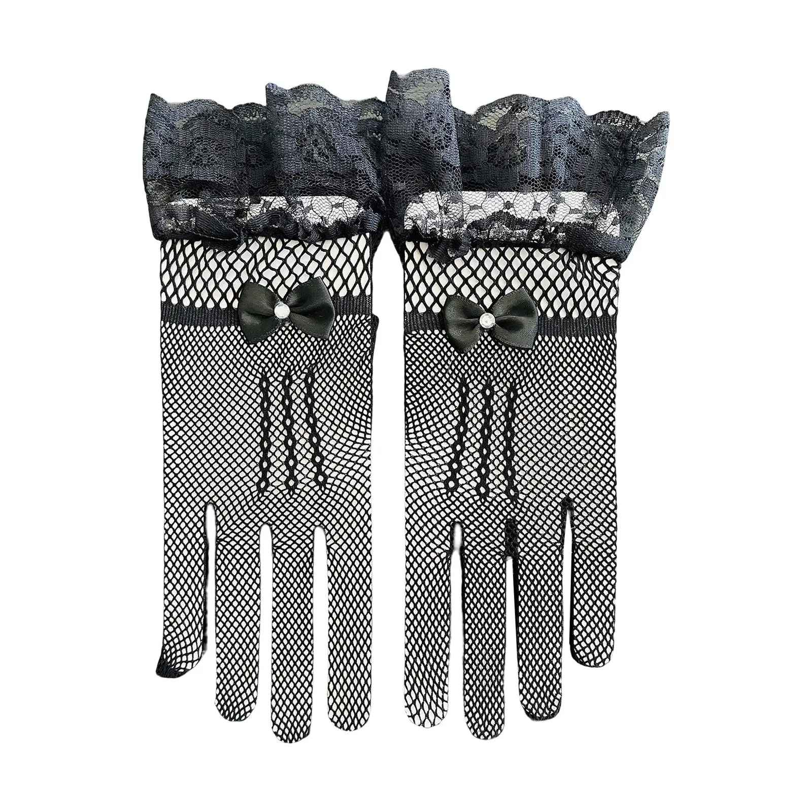Elegant Short Lace Gloves Wedding Gloves for Tea Party Banquet Dress Evening