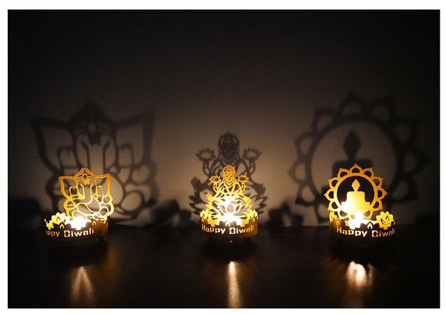 10 LED Diwali Light AUM OM Swastika Lakshmi Ganesha Colored Lights Light  String Indian Deepavali Decoration - AliExpress