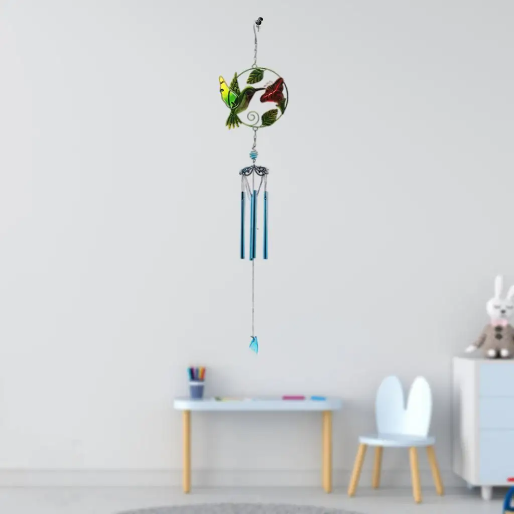 Stained Glass Bird Wind Chime Hanging Pendant Ornaments