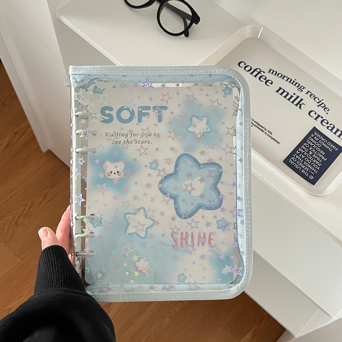 A5 Stern Transparente Abdeckung Binder Fotokartenhalter Idol Kpop Fotoalbum Foto Sammeln Buch Reißverschlusstasche Aufbewahrung Schulbriefpapier – Detail 15