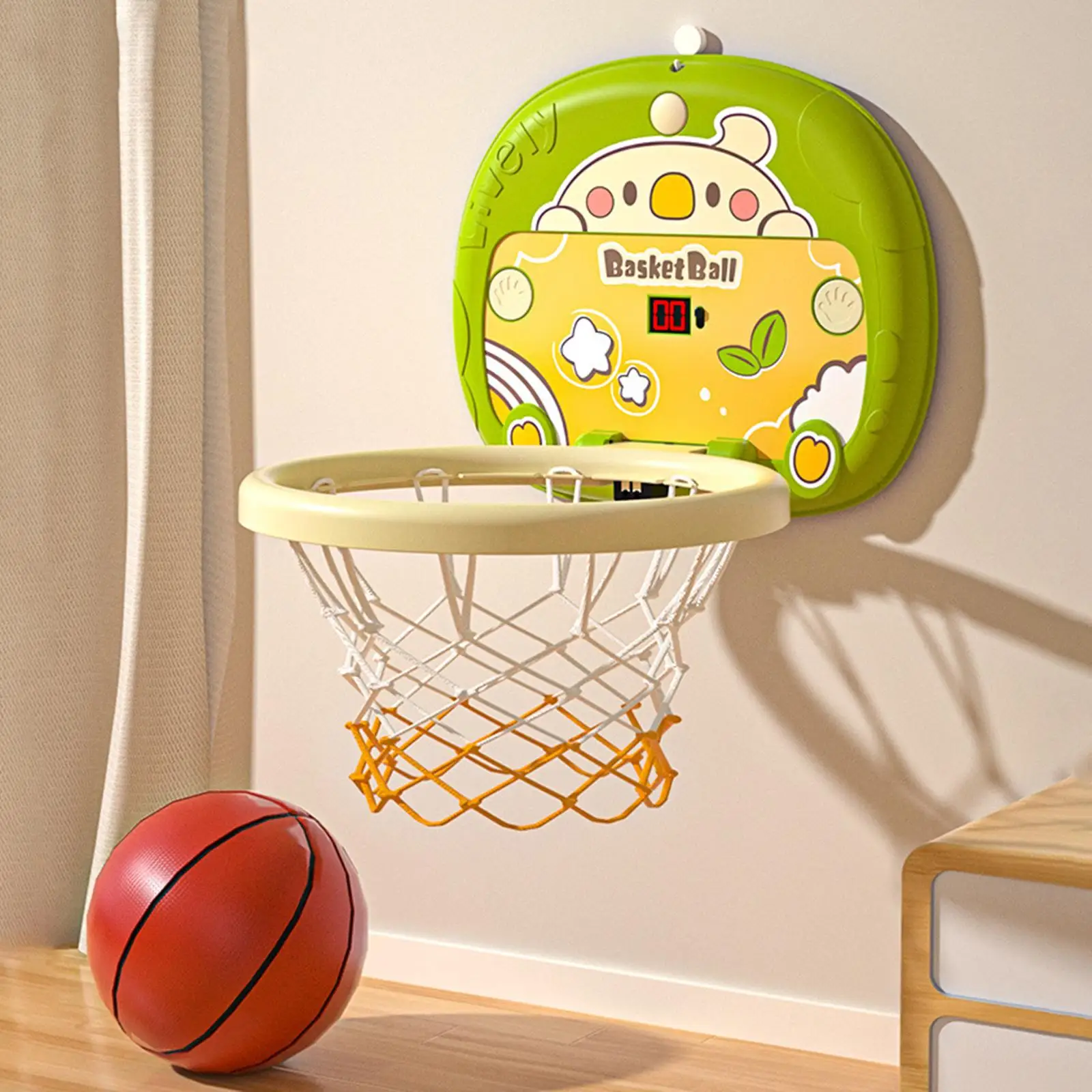 Mini Basketball Hoop Set Scoring Basketball Training Foldable Hanging Basketball Goal for Game Playing All Ages Children