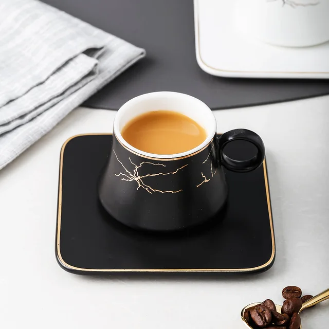 LV Louis Vuitton ceramic white gold mini tea cup espresso saucer