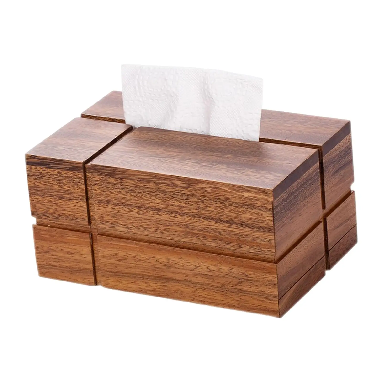 Home Solid Wood Tissue Box Crafts Durable Tissue Holder for Home Hotel Desks