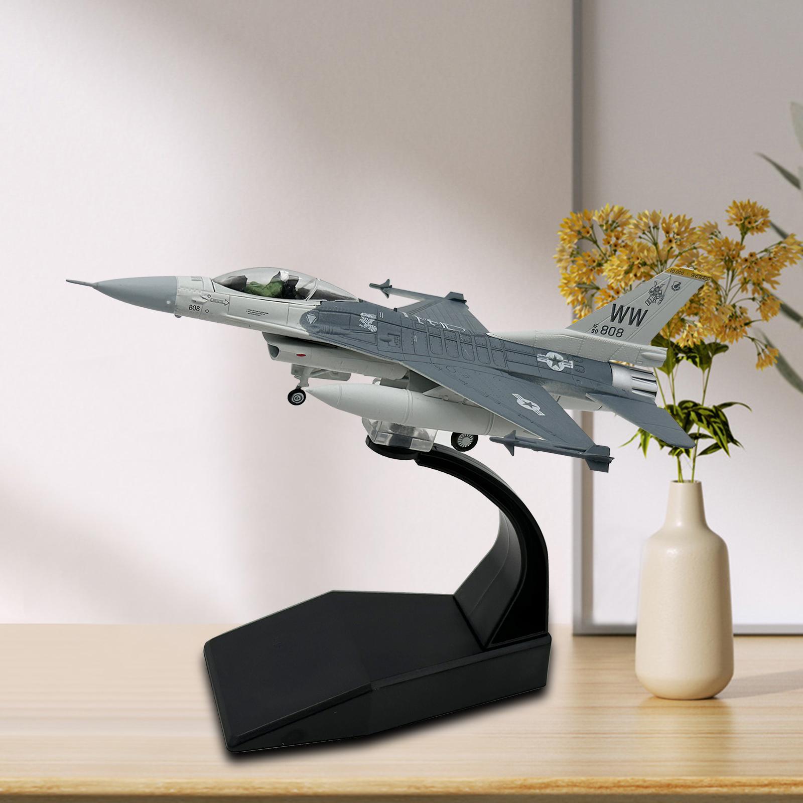 Diecast Alloy Model 1/100 Scale F16C Fighter for Bar Bookshelf