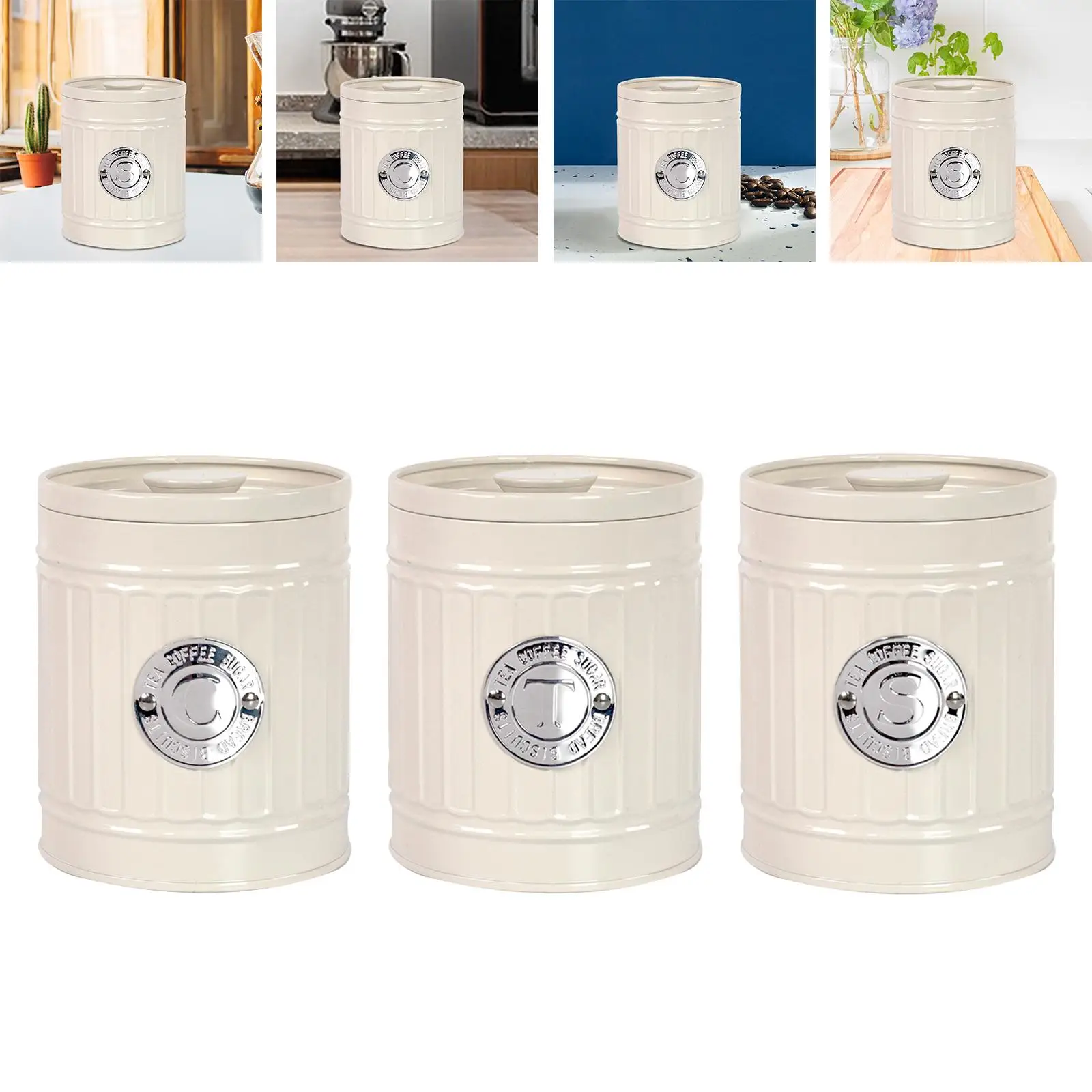Kitchen Canister Coffee Accessories Airtight Coffee Canister Food Storage Container for Tea Flour Coffee Cookie Kitchen Counter