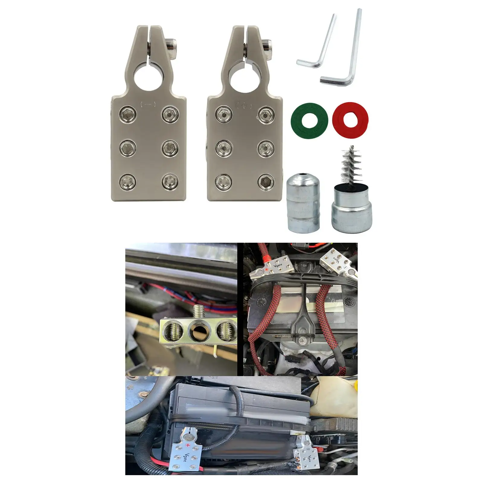 Automotive Car Battery Terminal Clamp Kit 1/0 AWG Gauge Professional
