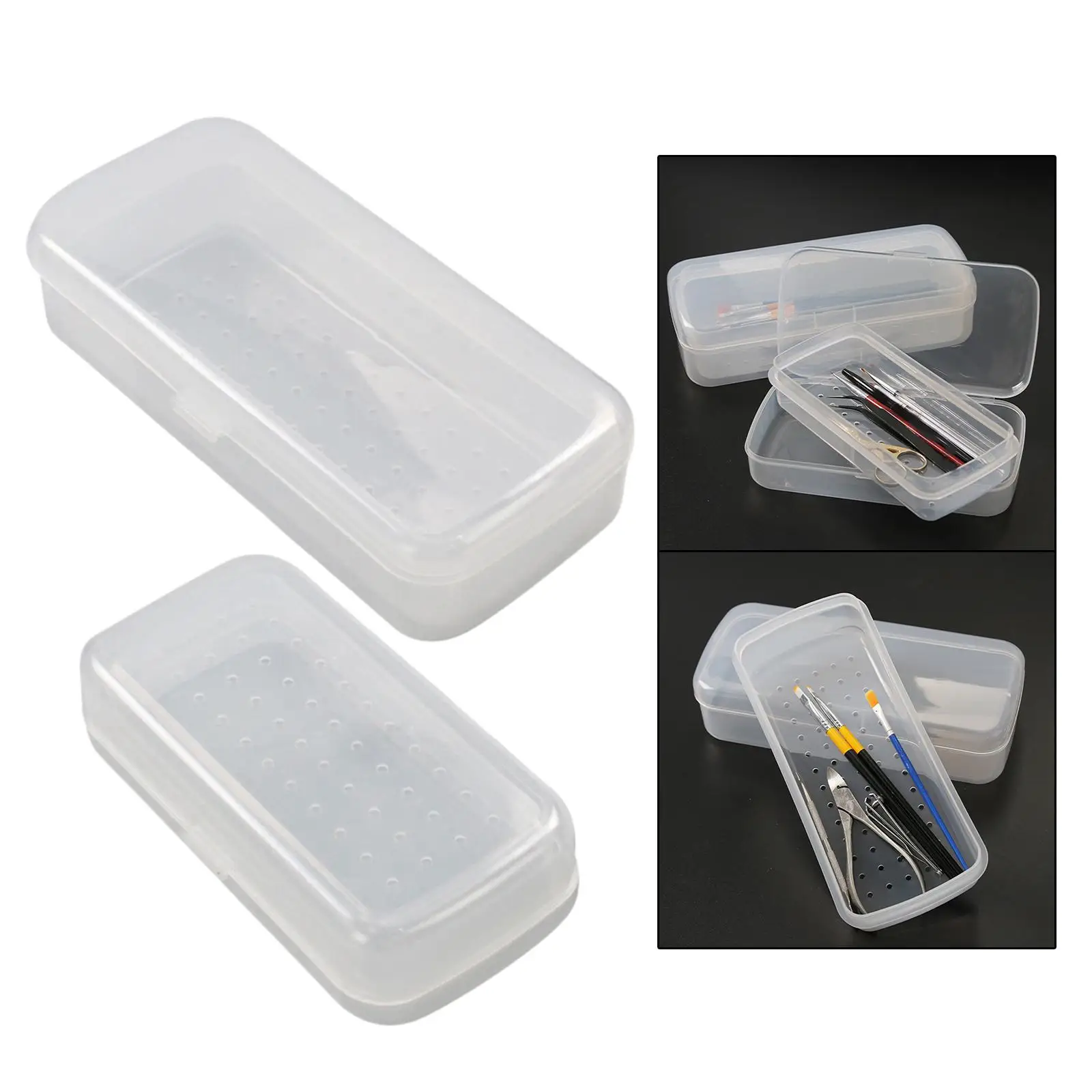 Transparent Plastic Sterilizing Tray for Nail,Tweezers ,Easy Visibility and Access Waterproof , Easy to Clean Durable Portable