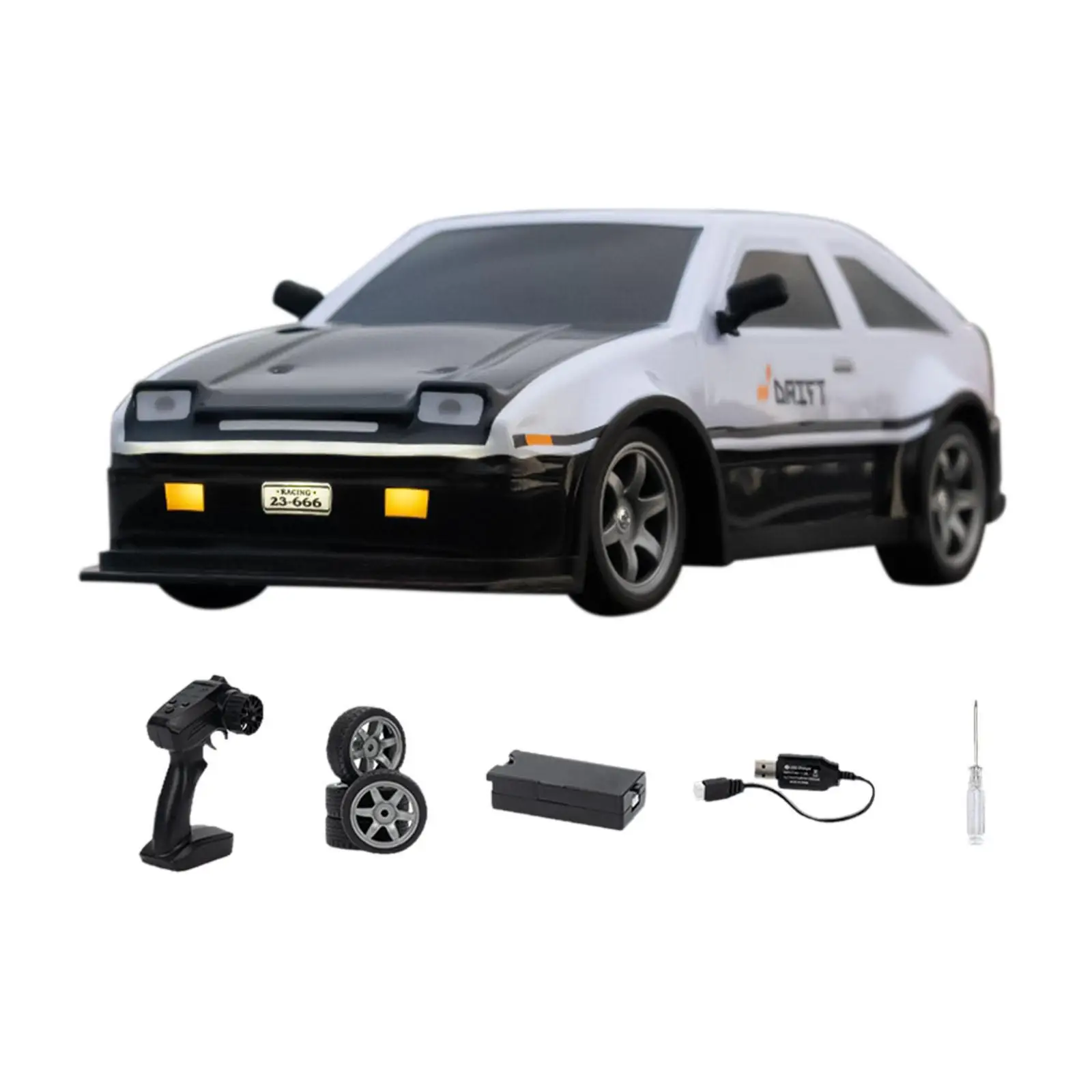 1:16 Scale RC Drift Car Drifting Tire Rechargeable 4WD Classic Vehicle Toy for Festivals Birthday Party Favors Holiday Present