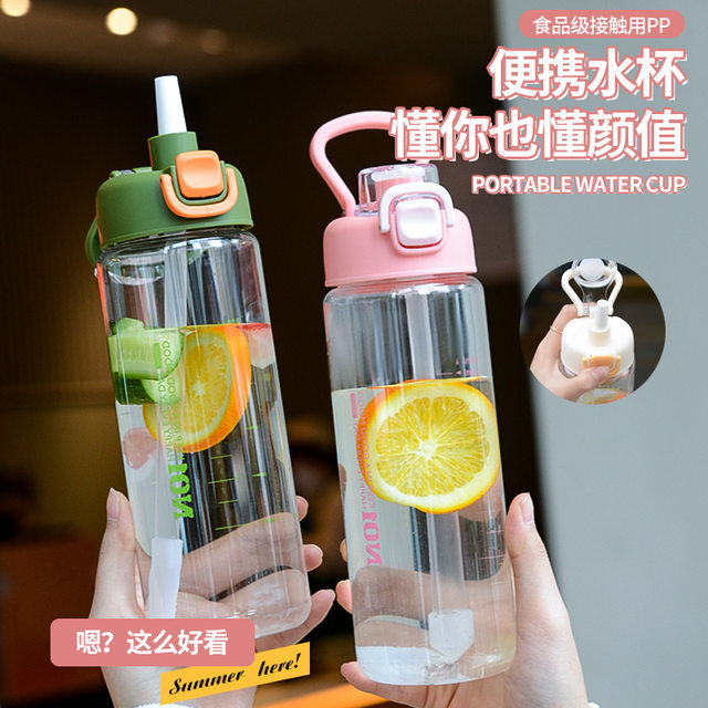 Cuoff Halloween Decorations 1000ml Clear Water Bottle with Straw, BPA-Free  Sports Bottle, Dishwasher, Safe, Leak-Proof, Motivational Water Bottle with