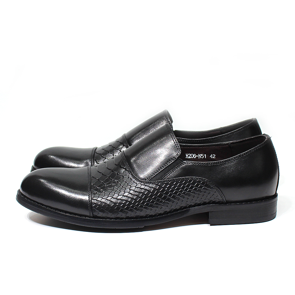 Luxuriöse Herren-Loafer aus echtem Leder mit Krokodildruck, Slip-On-Schuhe für Büro, solide Kappe und Zehen, lässige Basic-Hochzeitsschuhe – Detail 3
